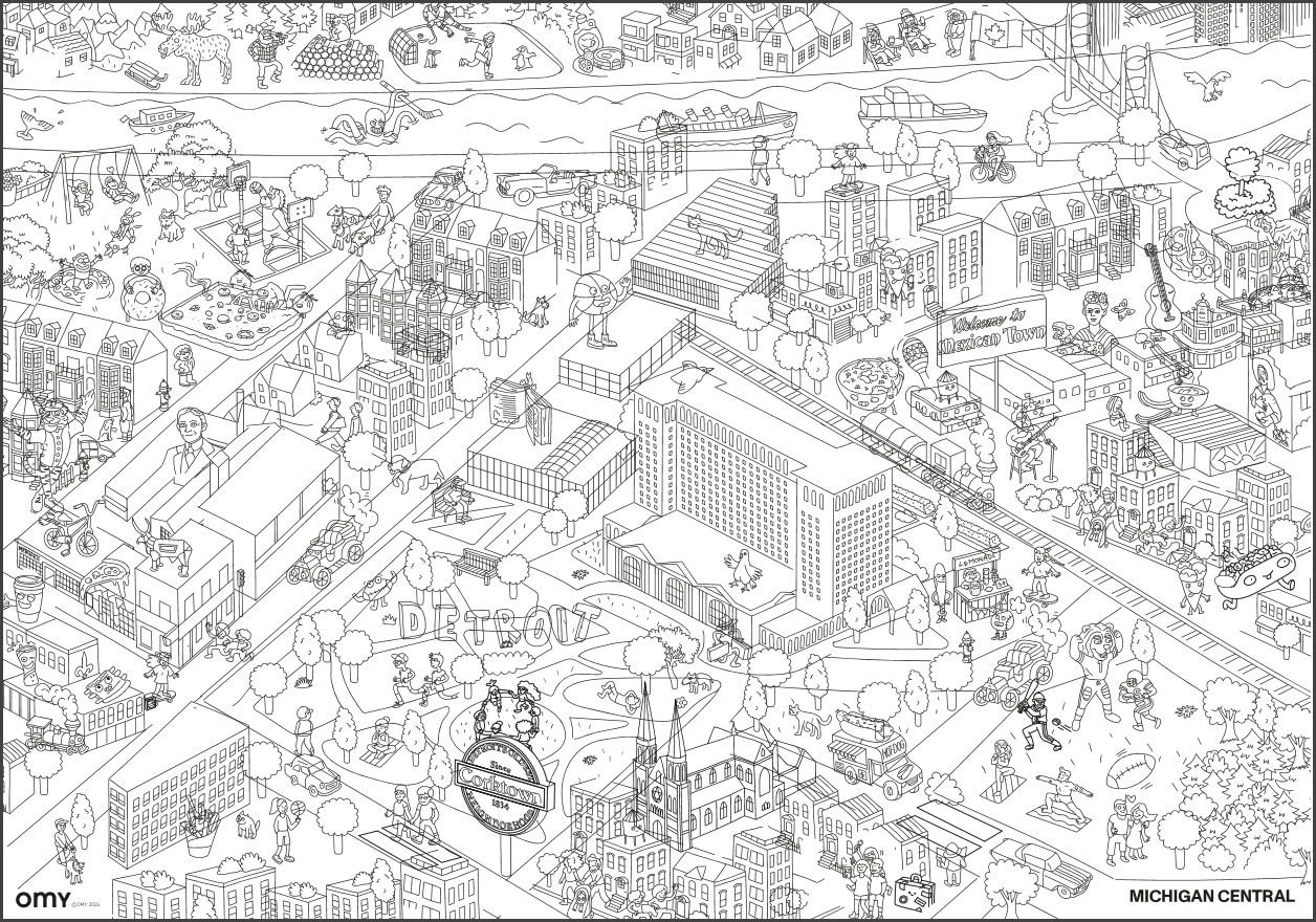 The Station Coloring Poster