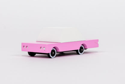 Pink Sedan Wooden Car